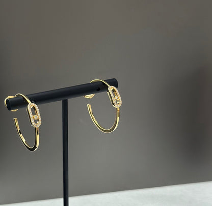 [⭐Haelin Jewelry]CREOLES MOVE UNO PM DIAMOND EARRINGS