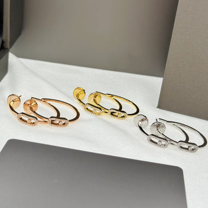[⭐Haelin Jewelry]CREOLES MOVE UNO PM DIAMOND EARRINGS