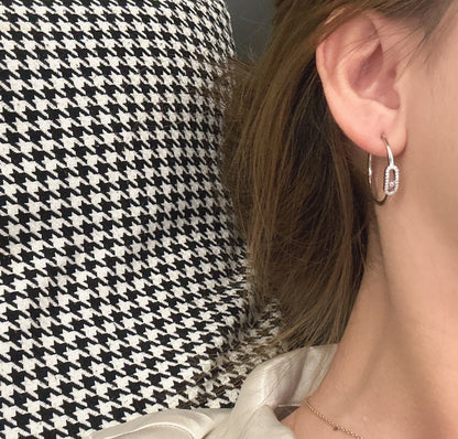 [⭐Haelin Jewelry]CREOLES MOVE UNO PM DIAMOND EARRINGS