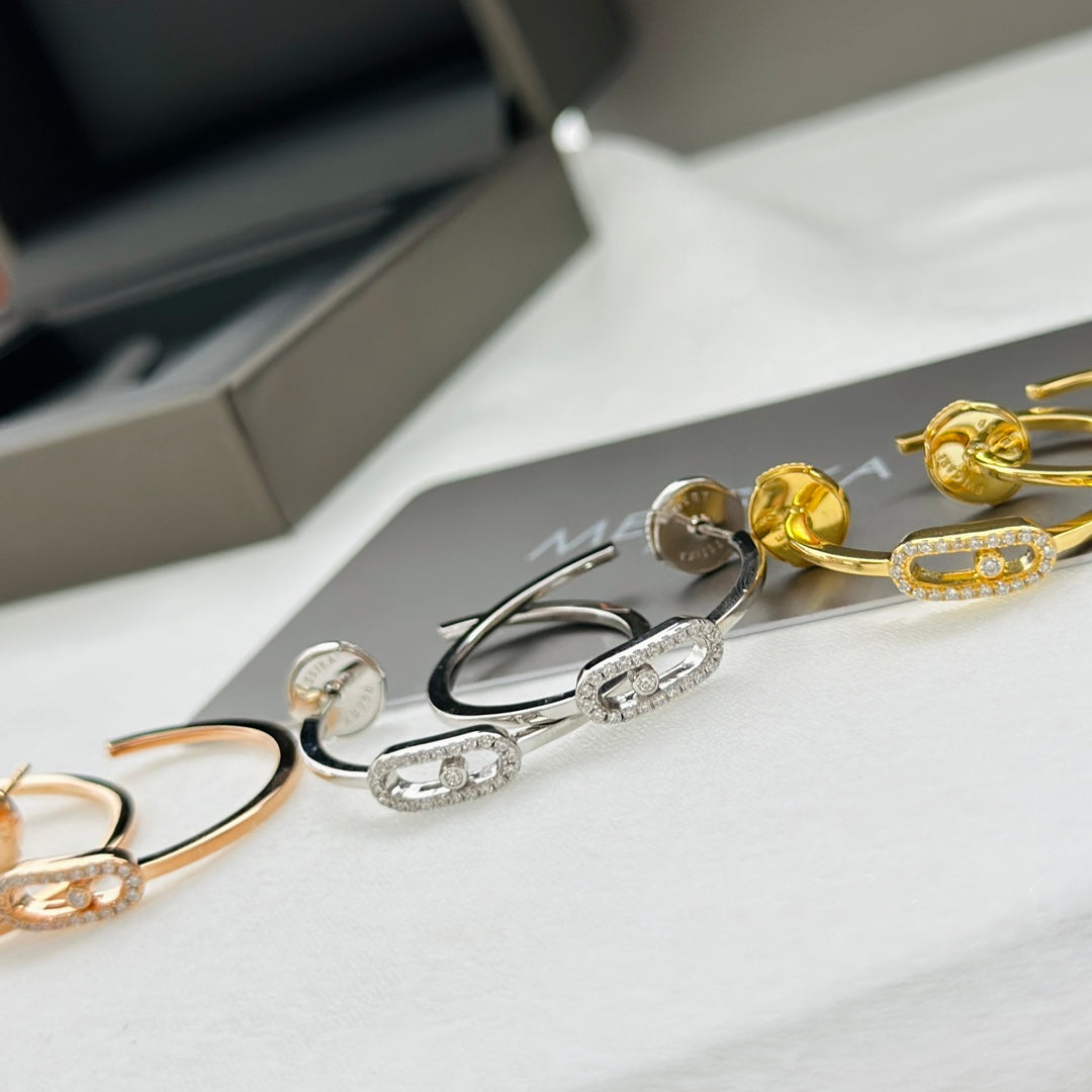 [⭐Haelin Jewelry]CREOLES MOVE UNO PM DIAMOND EARRINGS