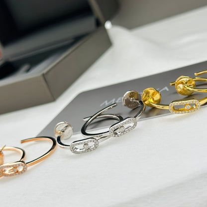 [⭐Haelin Jewelry]CREOLES MOVE UNO PM DIAMOND EARRINGS