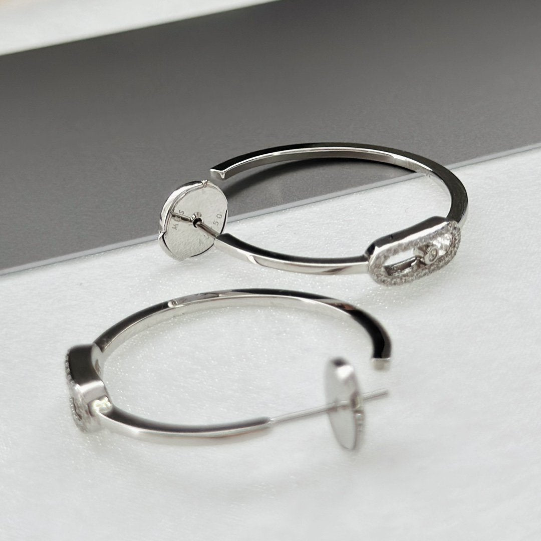 [⭐Haelin Jewelry]CREOLES MOVE UNO PM DIAMOND EARRINGS