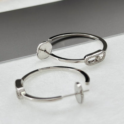 [⭐Haelin Jewelry]CREOLES MOVE UNO PM DIAMOND EARRINGS