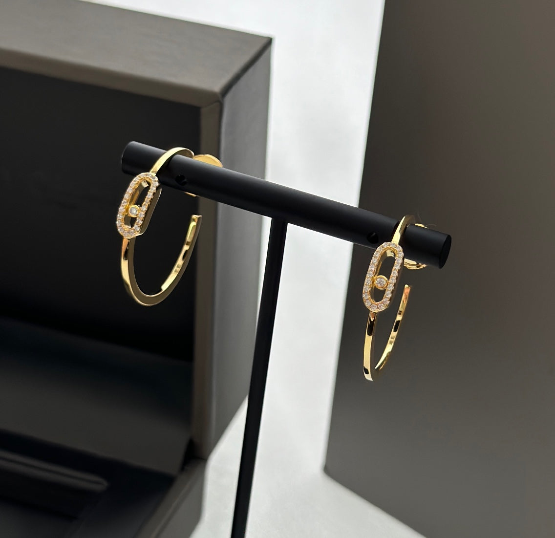 [⭐Haelin Jewelry]CREOLES MOVE UNO PM DIAMOND EARRINGS