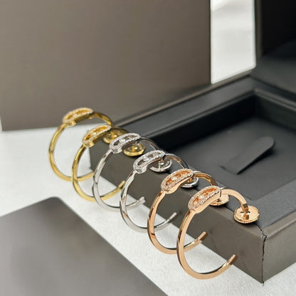 [⭐Haelin Jewelry]CREOLES MOVE UNO PM DIAMOND EARRINGS