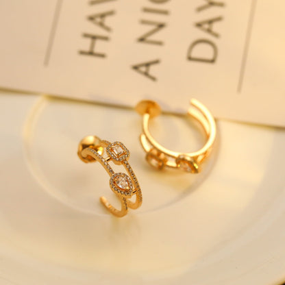 [⭐Haelin Jewelry]CREOLES MY TWIN 2 RANGS SILVER DIAMOND EARRINGS
