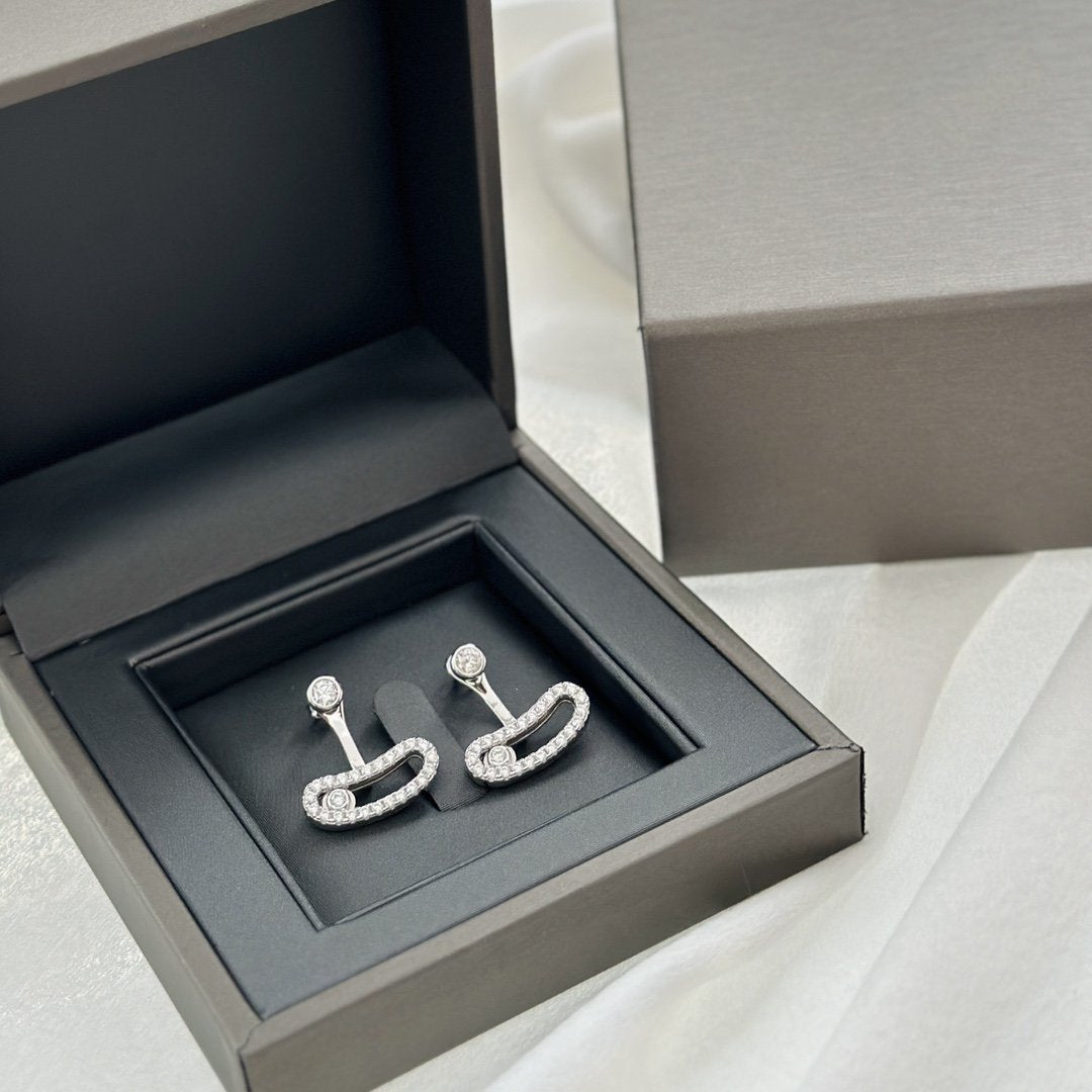 [⭐Haelin Jewelry]MOVE UNO SILVER DIAMOND EARRINGS