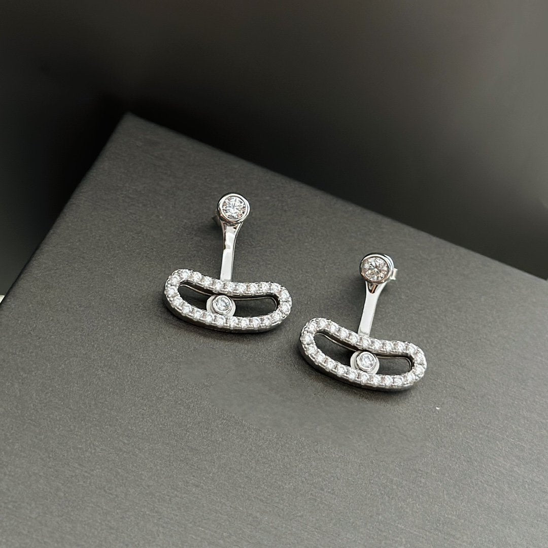 [⭐Haelin Jewelry]MOVE UNO SILVER DIAMOND EARRINGS