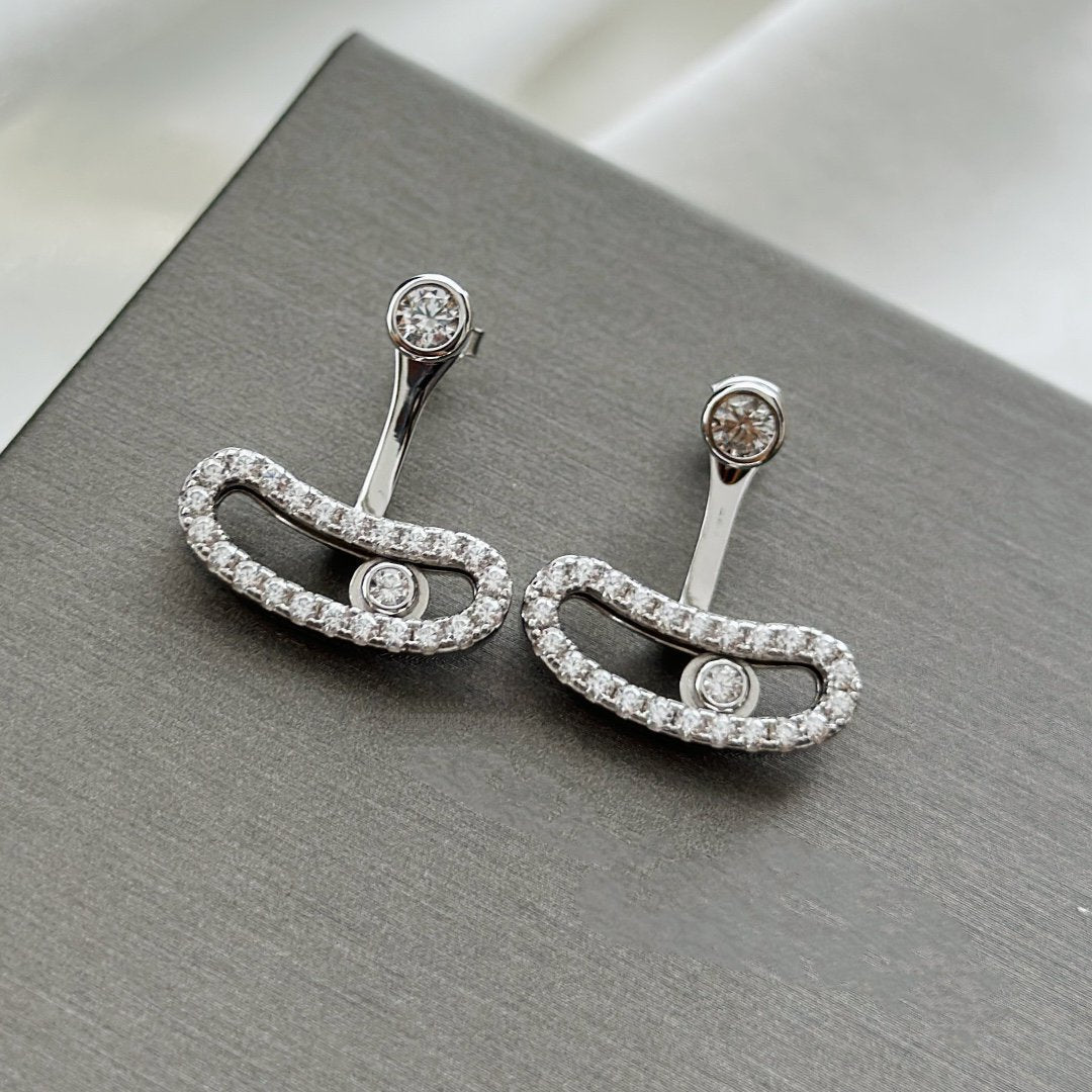[⭐Haelin Jewelry]MOVE UNO SILVER DIAMOND EARRINGS