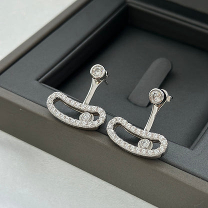 [⭐Haelin Jewelry]MOVE UNO SILVER DIAMOND EARRINGS