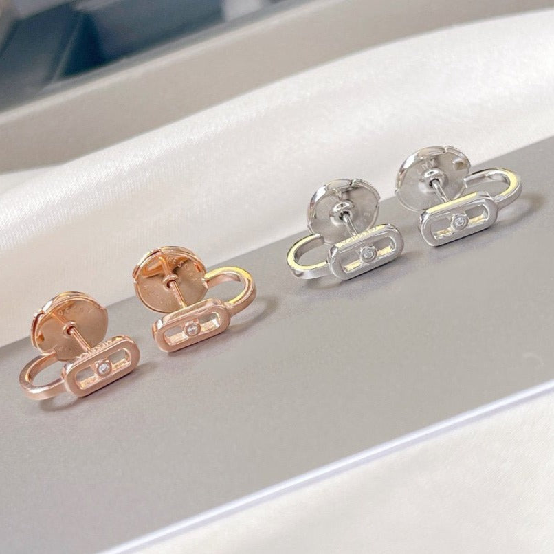 [⭐Haelin Jewelry]CREOLES MOVE UNO MINI 1 DIAMOND EARRINGS