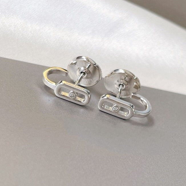 [⭐Haelin Jewelry]CREOLES MOVE UNO MINI 1 DIAMOND EARRINGS