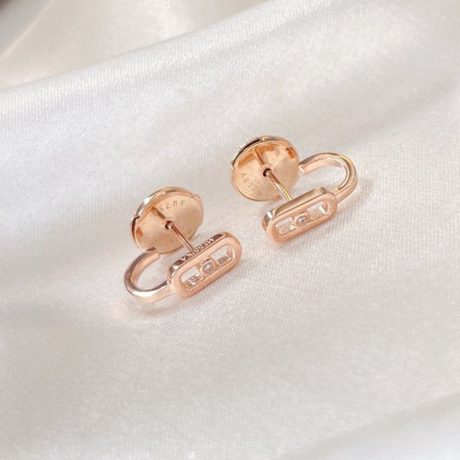 [⭐Haelin Jewelry]CREOLES MOVE UNO MINI 1 DIAMOND EARRINGS