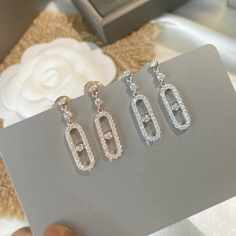 [⭐Haelin Jewelry]DORMEUSES MOVE UNO DIAMOND EARRINGS