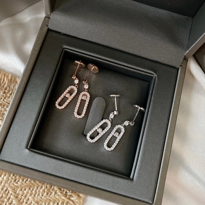 [⭐Haelin Jewelry]DORMEUSES MOVE UNO DIAMOND EARRINGS