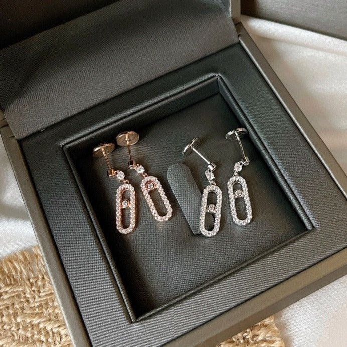 [⭐Haelin Jewelry]DORMEUSES MOVE UNO DIAMOND EARRINGS