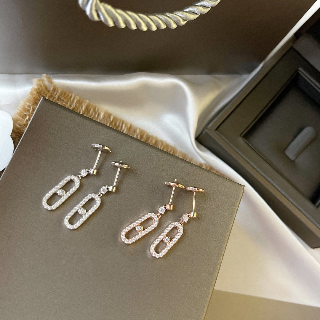 [⭐Haelin Jewelry]DORMEUSES MOVE UNO DIAMOND EARRINGS