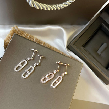 [⭐Haelin Jewelry]DORMEUSES MOVE UNO DIAMOND EARRINGS
