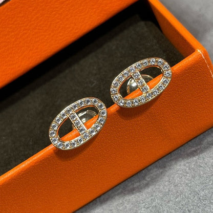 [⭐Haelin Jewelry]HM FULL DIAMOND PIG NOSE STUD EARRINGS