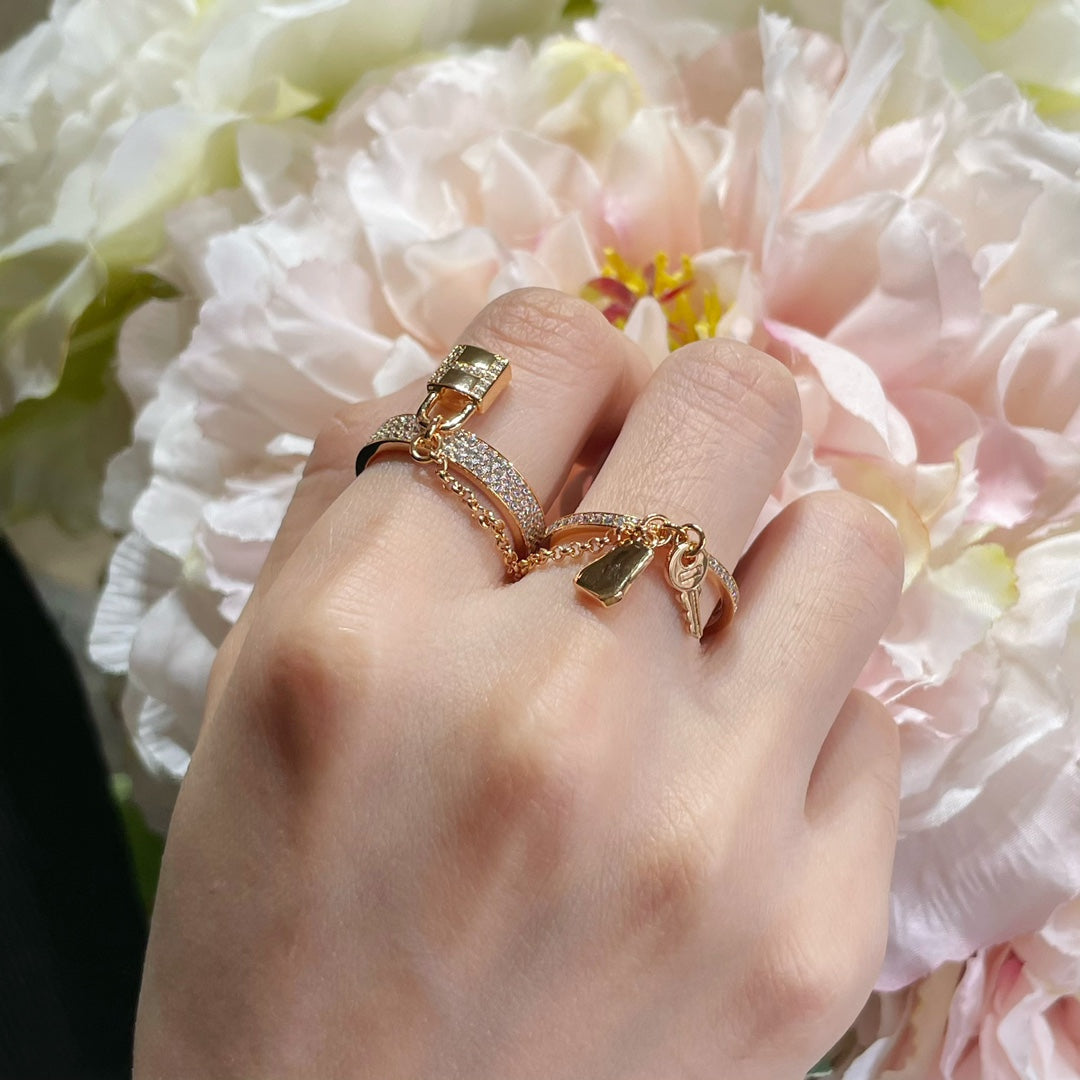 [⭐Haelin Jewelry]HM KELLY CLOCHETTE DOUBLE RING IN  WITH DIAMONDS
