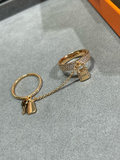 [⭐Haelin Jewelry]HM KELLY CLOCHETTE DOUBLE RING IN  WITH DIAMONDS