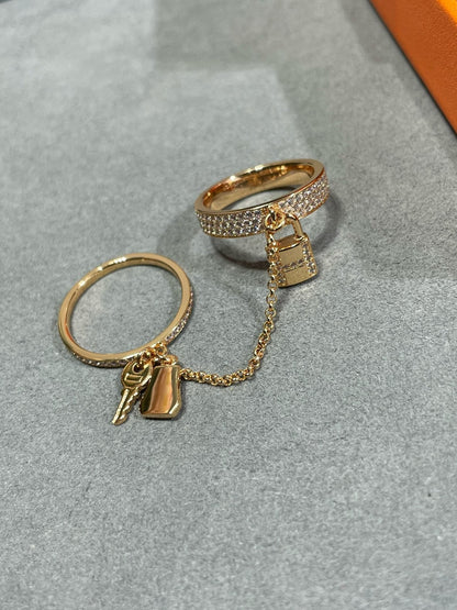 [⭐Haelin Jewelry]HM KELLY CLOCHETTE DOUBLE RING IN  WITH DIAMONDS