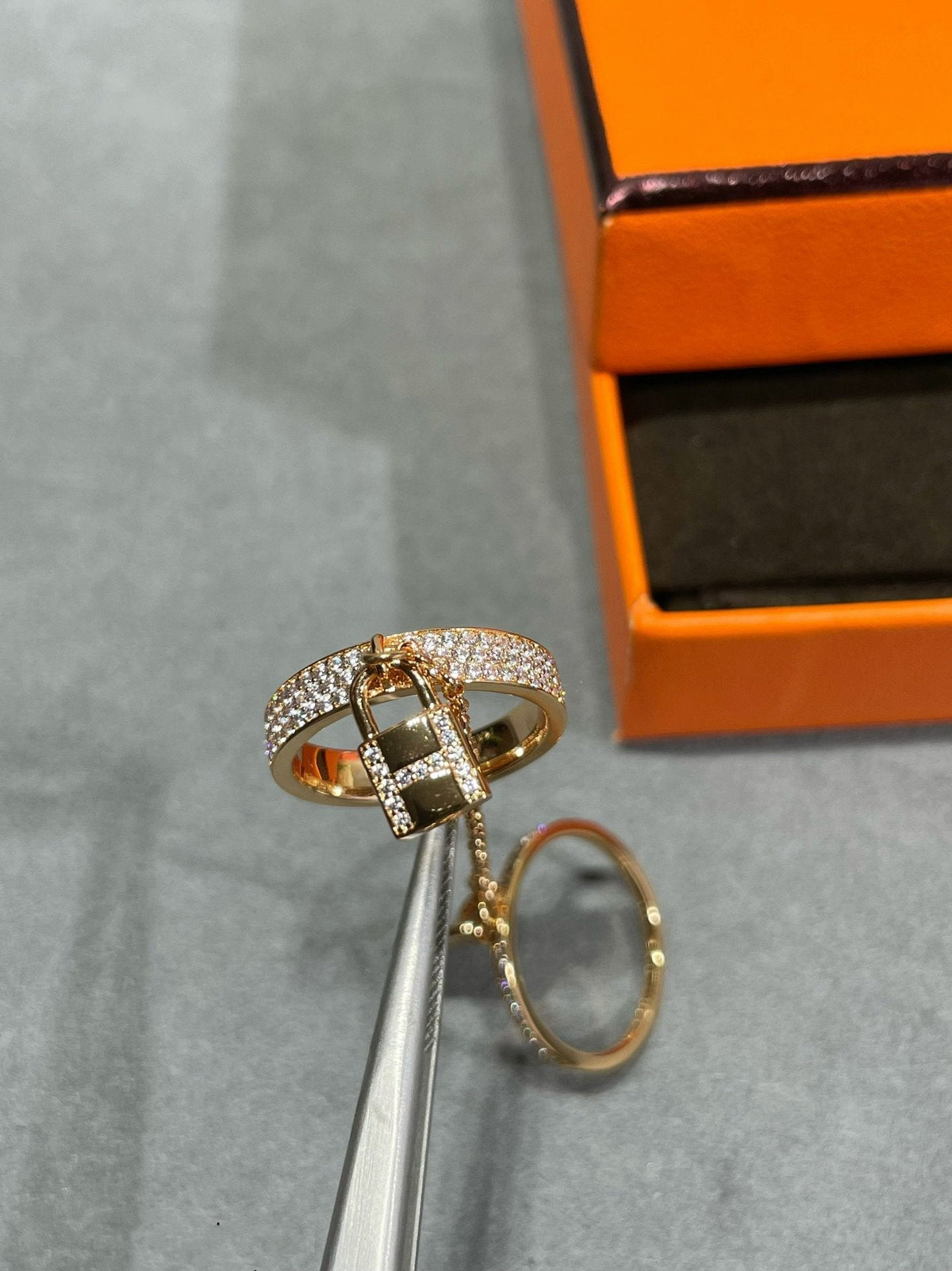 [⭐Haelin Jewelry]HM KELLY CLOCHETTE DOUBLE RING IN  WITH DIAMONDS