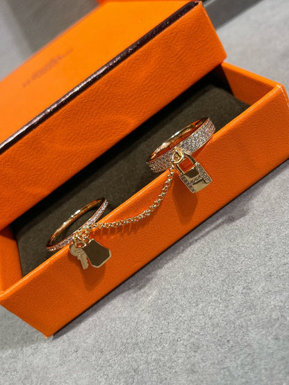 [⭐Haelin Jewelry]HM KELLY CLOCHETTE DOUBLE RING IN  WITH DIAMONDS