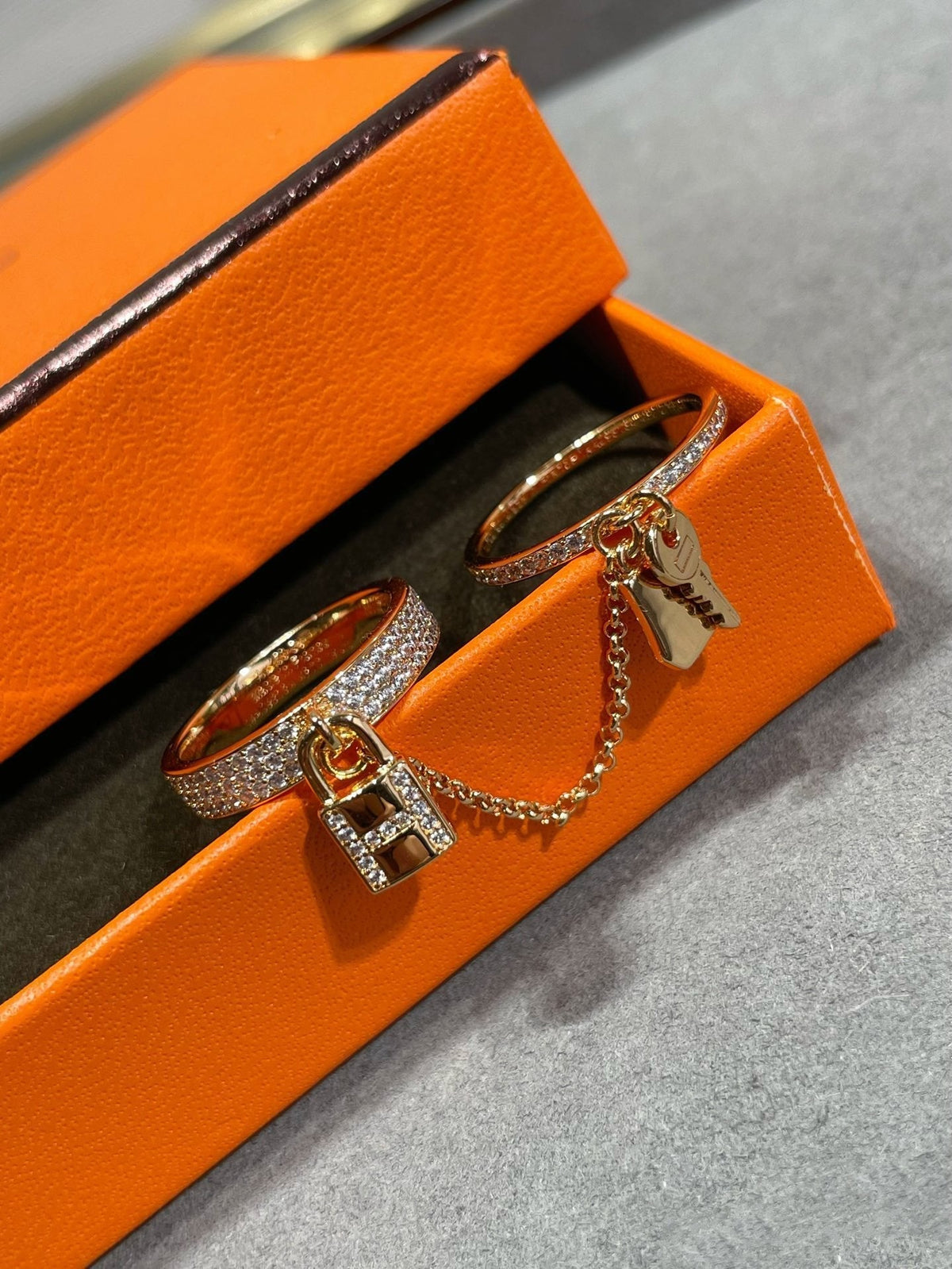[⭐Haelin Jewelry]HM KELLY CLOCHETTE DOUBLE RING IN  WITH DIAMONDS