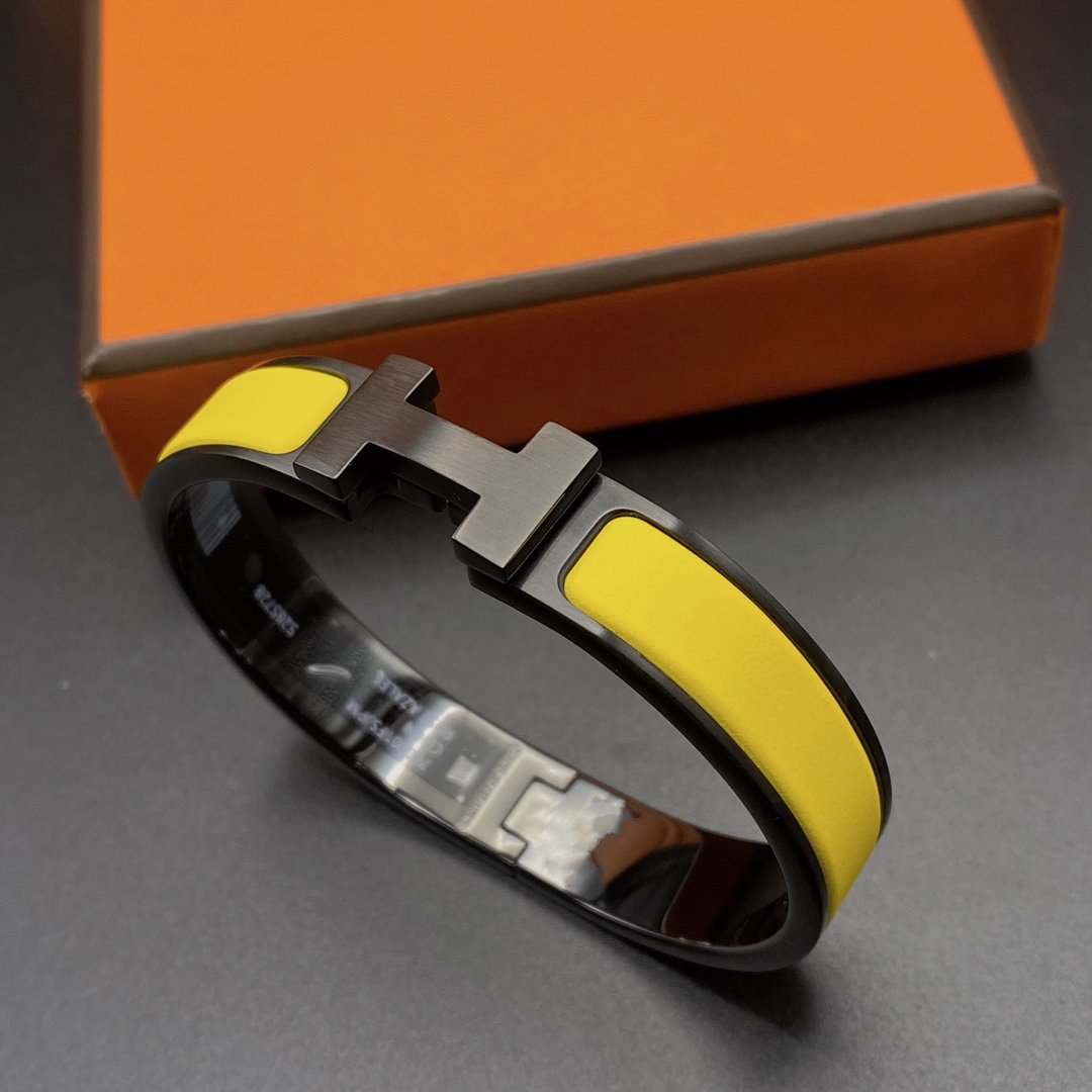 [⭐Haelin Jewelry]CLIC HM SO BLACK YELLOW BRACELET