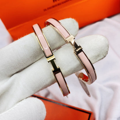 [⭐Haelin Jewelry]CLASSIC HM CLIC  PINK 8MM ENAMEL BRACELET