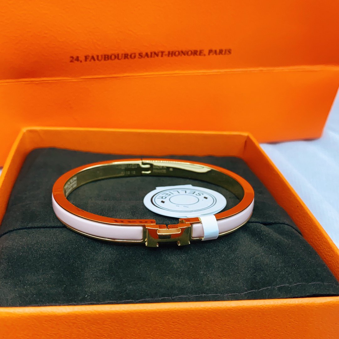 [⭐Haelin Jewelry]CLASSIC HM CLIC  PINK 8MM ENAMEL BRACELET
