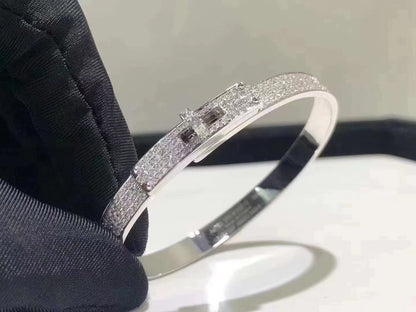 [⭐Haelin Jewelry]HM KELLY BRACELET IN SILVER AND FULL PAVE DIAMOND