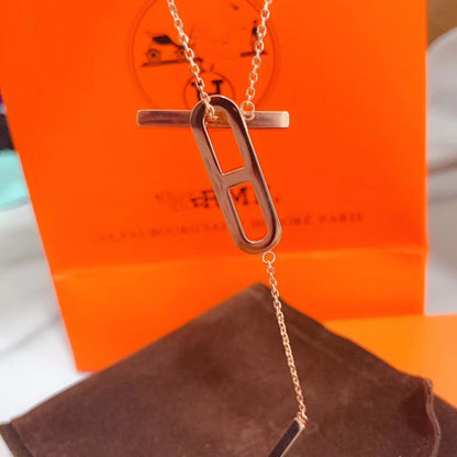 [⭐Haelin Jewelry]HM NECKLACE PLATINUM ROSE GOLD DIAMOND