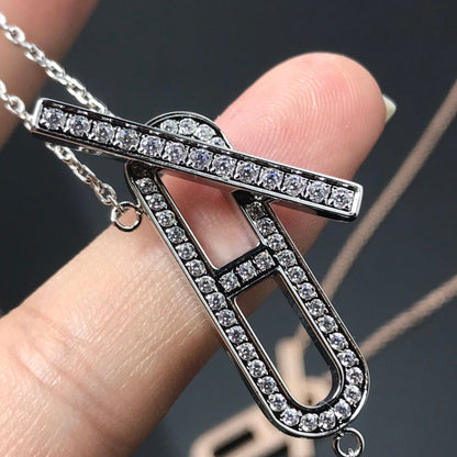[⭐Haelin Jewelry]HM NECKLACE PLATINUM ROSE GOLD DIAMOND