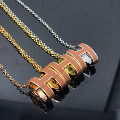 [⭐Haelin Jewelry]H NECKLACE BROWN
