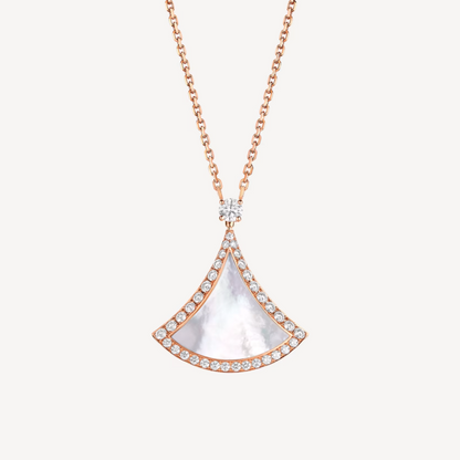 [⭐Haelin Jewelry]DREAM MOP DIAMOND PAVED PINK GOLD NECKLACE