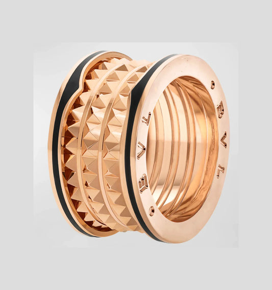 [⭐Haelin Jewelry]ZERO 1 ROCK BLACK CERAMIC PINK GOLD LARGE MODEL