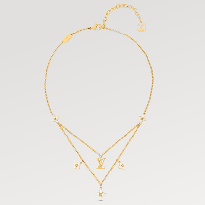 [⭐Haelin Jewelry]FLOWERGRAM GOLD MOP DOUBLE ROW NECKLACE