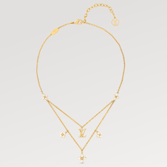 [⭐Haelin Jewelry]FLOWERGRAM GOLD MOP DOUBLE ROW NECKLACE