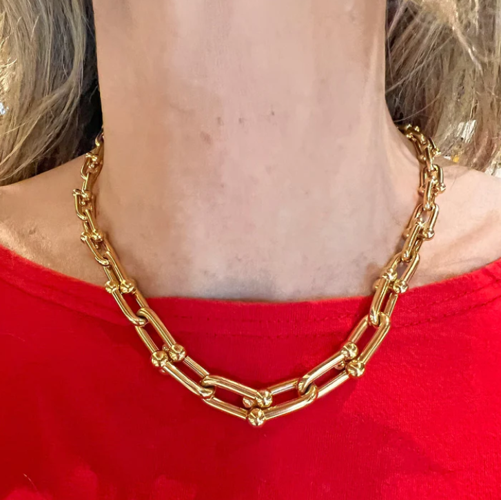 [Haelin Jewelry]HARDWEAR PINK GOLD CHOKER