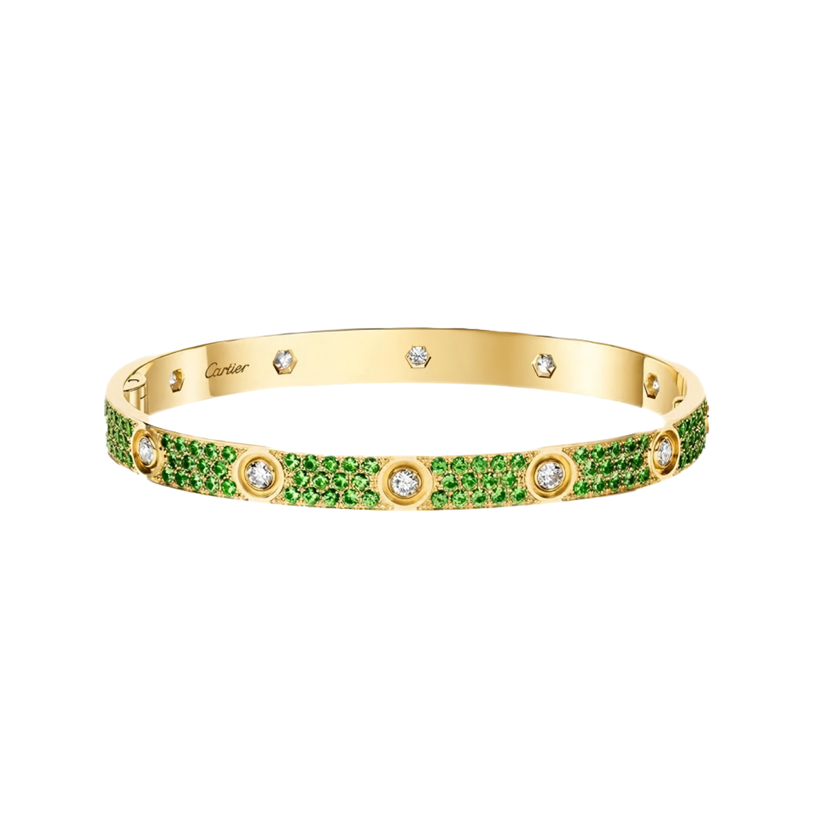 [⭐Haelin Jewelry]2026 PAVE GEMSTONE LOVE BRACELET 6.1MM 10 DIAMONDS