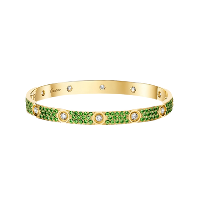 [⭐Haelin Jewelry]2026 PAVE GEMSTONE LOVE BRACELET 6.1MM 10 DIAMONDS