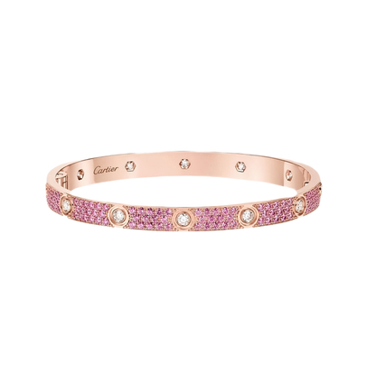 [⭐Haelin Jewelry]2026 PAVE GEMSTONE LOVE BRACELET 6.1MM 10 DIAMONDS