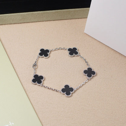[⭐Haelin Jewelry] CLOVER 5 MOTIF ONYXS BRACELET COLLECTION