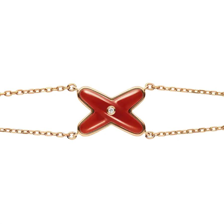 [⭐Haelin Jewelry]JEUX BRACELET CARNELIAN PINK GOLD 1 DIAMOND