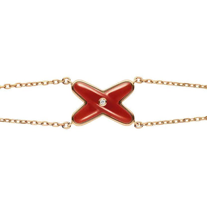 [⭐Haelin Jewelry]JEUX BRACELET CARNELIAN PINK GOLD 1 DIAMOND