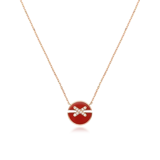 [⭐Haelin Jewelry]JEUX DE ROSE GOLD DIAMOND NECKLACE