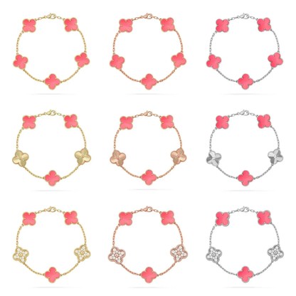 [⭐Haelin Jewelry] CLOVER 5 MOTIFS  PINK MOP BRACELET COLLECTION