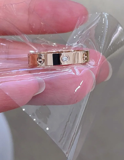 [⭐Haelin Jewelry]LOVE RING 4MM 1 DIAMOND